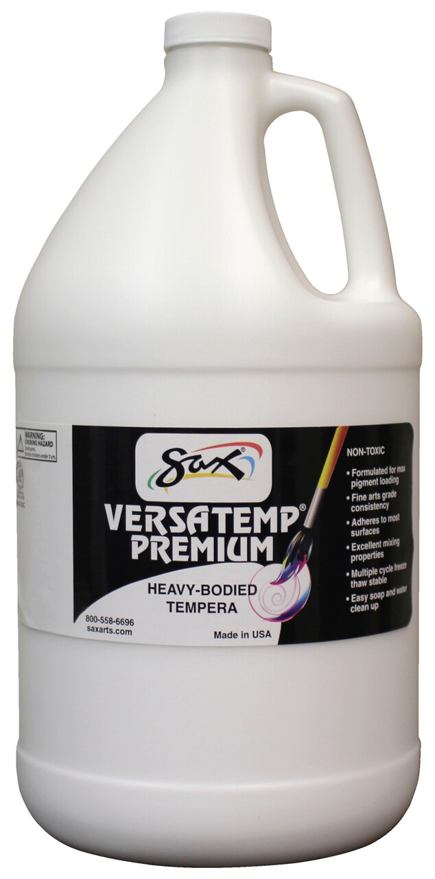 Sax Versatemp Premium Heavy-Bodied Tempera Paint, White, Gallon